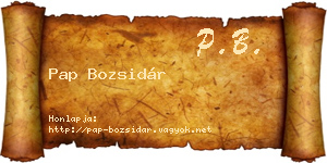 Pap Bozsidár névjegykártya